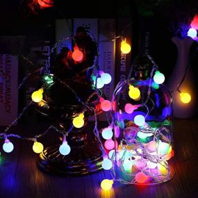 img 2 attached to 🌟 WERTIOO 33ft 100 LEDs Battery Operated Colorful Globe Fairy Lights with Remote Control - Ideal for Outdoor/Indoor Use, Bedroom, Garden, Christmas Tree - 8 Modes, Timer, Multicolor Glow