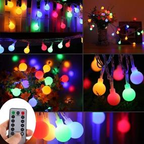 img 4 attached to 🌟 WERTIOO 33ft 100 LEDs Battery Operated Colorful Globe Fairy Lights with Remote Control - Ideal for Outdoor/Indoor Use, Bedroom, Garden, Christmas Tree - 8 Modes, Timer, Multicolor Glow