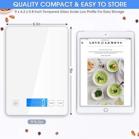 img 1 attached to Nicewell Food Scale: Accurate 22lb Digital Kitchen White Scale for Precision Cooking and Baking - Grams and Ounces, 1g/0.1oz Graduation, Tempered Glass