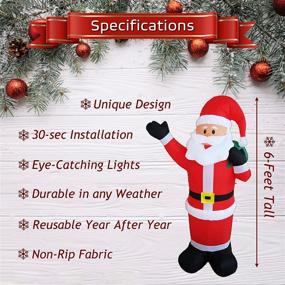 img 3 attached to 🎅 Inflatable Christmas Santa Claus Decoration - 6 FT, Durable Blow Up Xmas Decor with Bright LED Lights for Indoor Outdoor Yard Lawn Garden Patio, Includes Blow Up Fan - M MILLONESSENTIALS