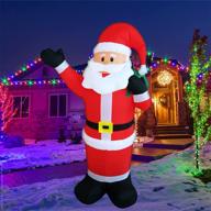 🎅 inflatable christmas santa claus decoration - 6 ft, durable blow up xmas decor with bright led lights for indoor outdoor yard lawn garden patio, includes blow up fan - m millonessentials логотип