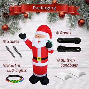 img 2 attached to 🎅 Inflatable Christmas Santa Claus Decoration - 6 FT, Durable Blow Up Xmas Decor with Bright LED Lights for Indoor Outdoor Yard Lawn Garden Patio, Includes Blow Up Fan - M MILLONESSENTIALS