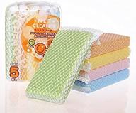 🧽 astra shop all-purpose nylon net scouring sponge cleaning pads - 5 pack, assorted colors logo