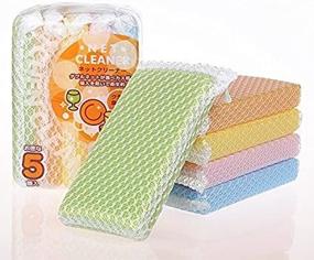 img 4 attached to 🧽 Astra Shop All-Purpose Nylon Net Scouring Sponge Cleaning Pads - 5 Pack, Assorted Colors