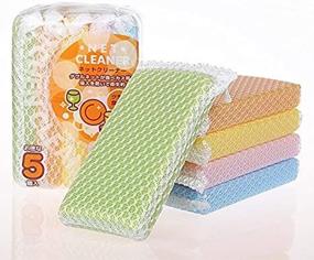 img 3 attached to 🧽 Astra Shop All-Purpose Nylon Net Scouring Sponge Cleaning Pads - 5 Pack, Assorted Colors