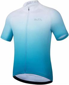 img 4 attached to 🚴 Stylish Gradient Color Series: ROTTO Cycling Jersey Mens Bike Shirt, Short Sleeve