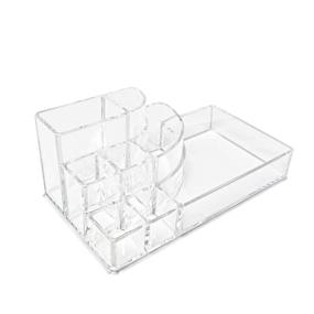 img 4 attached to 🗄️ Clear Cosmetic Vanity Counter Top Makeup Organizer with Compartments - Ikee Design Small Makeup Holder, 6.75"W x 3.62"D x 2.63"H