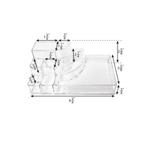 img 2 attached to 🗄️ Clear Cosmetic Vanity Counter Top Makeup Organizer with Compartments - Ikee Design Small Makeup Holder, 6.75"W x 3.62"D x 2.63"H