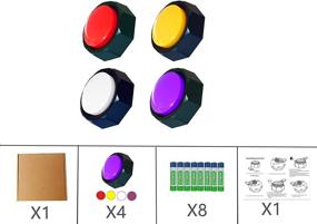 img 2 attached to 🐶 BOSKEY Dog Training Buzzer: Recordable Button Set with 30 Seconds Playback - 4 Color Bundle (Red+White+Yellow+Purple) - Includes Battery