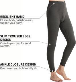 img 2 attached to 🔥 Warm & Cozy: Men's Ultra Soft Long Johns Pant Sets for Winter Base Layer