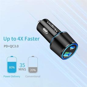 img 3 attached to 🚗 Автомобильное зарядное устройство Meagoes USB C: 36 Вт 2-портовый быстрый адаптер PD&QC3.0 для зарядки - Совместимо с Samsung Galaxy S21/S20, Google Pixel, iPhone 11/Pro/Max!