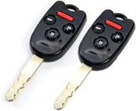 stauber honda key shell replacement - accord, ridgeline, civic, cr-v - kr55wk49308, n5f-a05taa, n5f-s0084a - unlock with ease, no locksmith required - 2 pack (black) logo