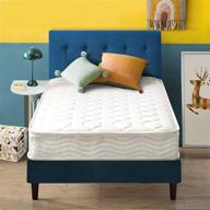 🛏️ zinus narrow twin mattress 6 inch foam and spring / certipur-us certified foams / mattress-in-a-box, off white logo