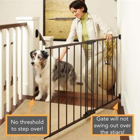img 1 attached to 🚪 North States Mypet Windsor Walk Thru Petgate: Heavy Duty Metal Construction. Hardware Mount. Fits 28.68"-47.85" Wide (31" Tall, Matte Bronze)