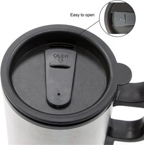 img 1 attached to ☕ Rely2016 12V Car Heating Cup: Stainless Steel Travel Coffee Cup with Insulated Thermos Mug - Hot Beverage On-The-Go!