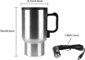 img 3 attached to ☕ Rely2016 12V Car Heating Cup: Stainless Steel Travel Coffee Cup with Insulated Thermos Mug - Hot Beverage On-The-Go!