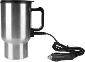 img 4 attached to ☕ Rely2016 12V Car Heating Cup: Stainless Steel Travel Coffee Cup with Insulated Thermos Mug - Hot Beverage On-The-Go!