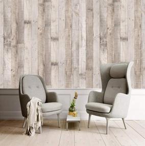 img 2 attached to 🌿 Art3d 17.7"x78.7" Grey Shiplap Peel and Stick Wallpaper: Decorative Wood Grain Vinyl Film for Furniture, Cabinets, Countertops, and Shelves