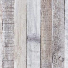 img 4 attached to 🌿 Art3d 17.7"x78.7" Grey Shiplap Peel and Stick Wallpaper: Decorative Wood Grain Vinyl Film for Furniture, Cabinets, Countertops, and Shelves