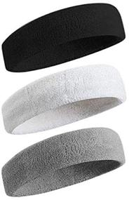 img 3 attached to 💪 3PCS Sport Headband Set - High Stretch, Moisture Wicking Sweatband for Men and Women – Perfect for Working Out, Running, Yoga