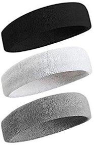 img 1 attached to 💪 3PCS Sport Headband Set - High Stretch, Moisture Wicking Sweatband for Men and Women – Perfect for Working Out, Running, Yoga