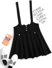 img 2 attached to 👗 MakeMeChic Women's Casual High Waist Suspender Skirt Pinafore Overall Dress with Straps