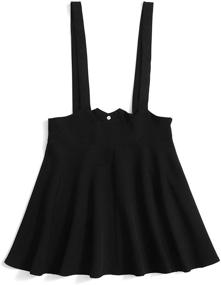 img 3 attached to 👗 MakeMeChic Women's Casual High Waist Suspender Skirt Pinafore Overall Dress with Straps