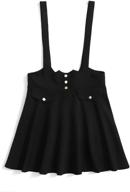 👗 makemechic women's casual high waist suspender skirt pinafore overall dress with straps logo