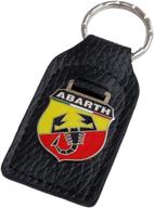 🔑 stylish carlos abarth leather and enamel key ring key fob: a perfect accessory logo