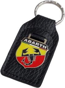 img 1 attached to 🔑 Stylish Carlos Abarth Leather and Enamel Key Ring Key Fob: A Perfect Accessory