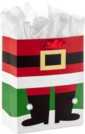 🎅 hallmark 9-inch medium christmas santa boots gift bag with tissue paper logo