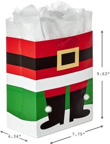 img 2 attached to 🎅 Hallmark 9-inch Medium Christmas Santa Boots Gift Bag with Tissue Paper