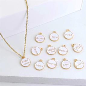 img 3 attached to 🔮 24 Pieces Zodiac Charm Double-Sided Constellation Charms for Jewelry Making Supplies, Ideal for Necklaces and Bracelets