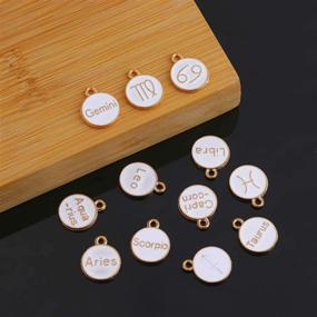 img 2 attached to 🔮 24 Pieces Zodiac Charm Double-Sided Constellation Charms for Jewelry Making Supplies, Ideal for Necklaces and Bracelets