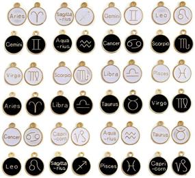 img 4 attached to 🔮 24 Pieces Zodiac Charm Double-Sided Constellation Charms for Jewelry Making Supplies, Ideal for Necklaces and Bracelets