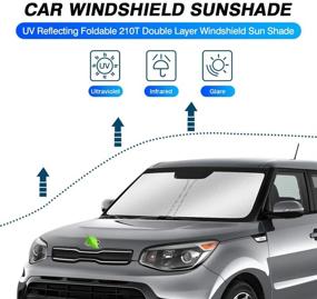img 3 attached to Custom Fit Windshield Sun Shade for KIA Soul Base/SUV – Blocks UV Rays, Keeps Your Car Cooler – Compatible with 2014-2019 Models – Foldable Sun Visor Protector by KUST
