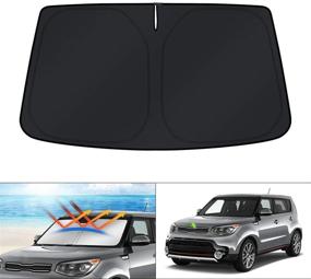 img 4 attached to Custom Fit Windshield Sun Shade for KIA Soul Base/SUV – Blocks UV Rays, Keeps Your Car Cooler – Compatible with 2014-2019 Models – Foldable Sun Visor Protector by KUST