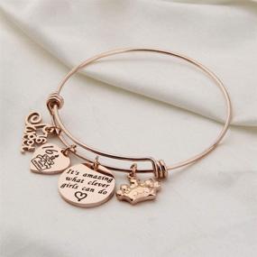 img 1 attached to 🎁 Bobauna Rose Gold Stainless Steel Expandable Wire Bangle Bracelet: Ideal Birthday Gift for Sweet 16, 18th, 21st, or 30th Celebrations