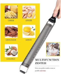 img 1 attached to 🍋 Ourokhome Stainless Steel Lemon Zester Grater: Fine Handheld Tool for Lemon, Nutmeg, Parmesan Cheese, and More with Cleaning Brush - Black Color