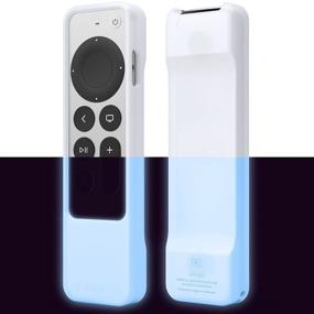 img 4 attached to Чехол elago R1 для пульта дистанционного управления Apple TV Siri 2021 - улучшенная магнитная технология, в комплекте петля на шею, улучшенное сцепление, увеличенное поглощение ударов, защита от падений, полный доступ ко всем функциям (ночной свет голубого цвета)