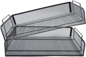 img 2 attached to 📎 2-Tier Stackable Desktop Document Tray Organizer - Easepres Mesh Collection, Black