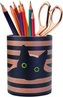 stylish heygo black cat pen holder: ideal desk organizer for women & girls; also functions as makeup brush holder; perfect office, classroom, and home gift (blackcat) логотип