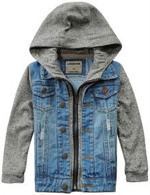 img 4 attached to 🧥 LISUEYNE Boys' Ripped Jacket Outwear: Stylish Cotton Clothing for Coats & Jackets