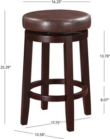 img 3 attached to Linon Maya Brown 24 Inches Counter Stool, 24" - Sleek and Stylish Furniture for Your Kitchen or Bar Area