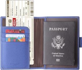 img 3 attached to Leather Travel Passport Holder with RFID Blocking by Borgasets - Essential Travel Accessories