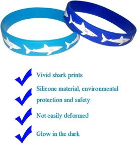 img 1 attached to 🦈 Shark Rubber Wristbands - Bracelets for Shark Themed Parties, Kids' Wearables, Birthday Favors - Pack of 24