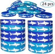 🦈 shark rubber wristbands - bracelets for shark themed parties, kids' wearables, birthday favors - pack of 24 логотип