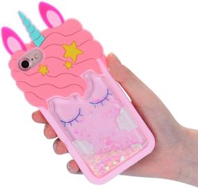 img 1 attached to TopSZ Quicksand Unicorn Bling Case for iPhone 4/4S - Cute Silicone 3D Cartoon Cover with Shockproof Skin - Funny Character Case for Kids, Girls, Teens, Guys