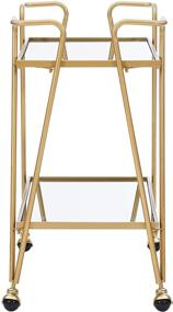 img 3 attached to 🍾 Stylish and Functional Linon Gina Mid-Century Bar Cart in Gold - Elevate Your Home Entertaining Experience!