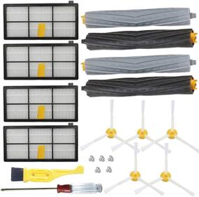 img 4 attached to 🧹 Запасные части JUMBO FILTER для iRobot Roomba серии 800 900 - Комплект из 14 шт. боковых щеток и щетки с щетинками